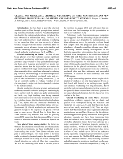 GLACIAL AND PERIGLACIAL CHEMICAL WEATHERING ON MARS