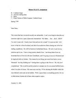 Gabriel Ferreira Diary Entries of Metis Captain: Cuthbert Grant