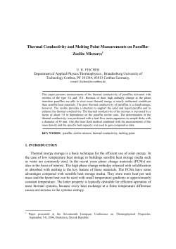 Thermal Conductivity and Melting Point Measurements on Paraffin