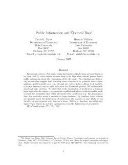 Public Information and Electoral Bias - Duke People