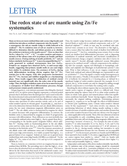 The redox state of arc mantle using Zn/Fe systematics - Cin