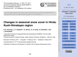 Changes in seasonal snow cover in Hindu Kush-Himalayan