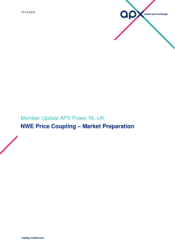NWE Price Coupling &ndash; Market Preparation