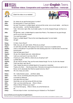 Comparative and superlative adjectives &ndash; transcript