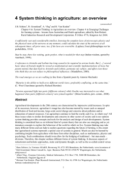 4 System thinking in agriculture: an overview
