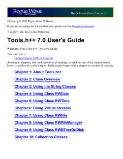 Tools.h++ 7.0 User`s Guide