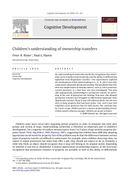 Children`s understanding of ownership transfers.