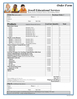 Order Form - Jewell Educational Services
