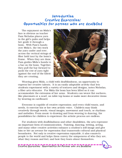 Creative Expression: Opportunities for Persons Who are Deafblind