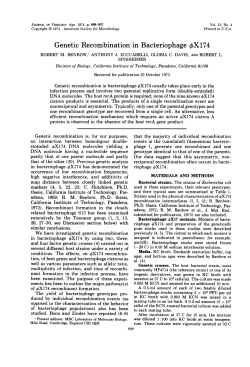 Genetic Recombination in Bacteriophage qX174