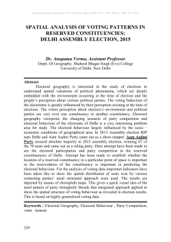SPATIAL ANALYSIS OF VOTING PATTERNS IN RESERVED