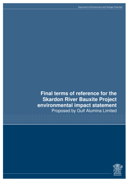 Final terms of reference for the Skardon River Bauxite Project