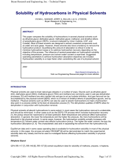 Solubility of Hydrocarbons in Physical Solvents