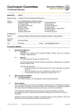 Curriculum Committee - Federation University Australia