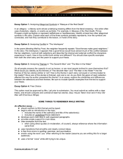 Fiction Essay Options - LHS Com II / FrontPage