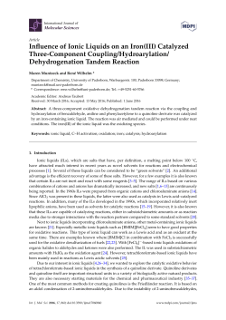 Influence of Ionic Liquids on an Iron(III) Catalyzed Three