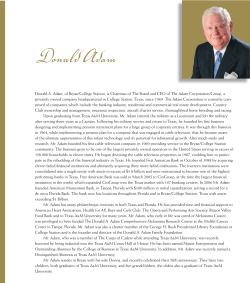 Donald Adam - Texas Business Hall of Fame