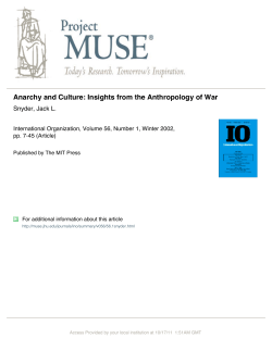 Insights from the Anthropology of War