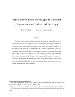 The Master-Slave Paradigm in Parallel Computer and Industrial