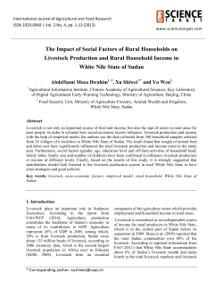 The Impact of Social Factors of Rural Households on Livestock