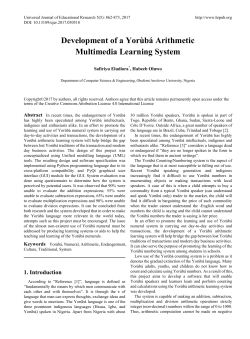 Development of a Yor&ugrave;b&aacute; Arithmetic Multimedia Learning System