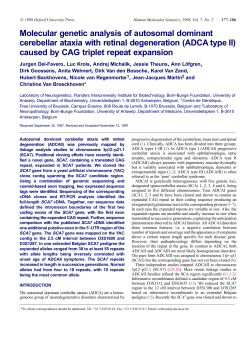Molecular genetic analysis of autosomal dominant cerebellar ataxia