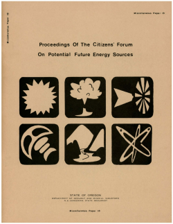 DOGAMI MP-18, Proceedings of the citizens` forum on potential