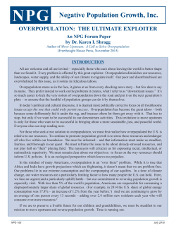 overpopulation: the ultimate exploiter