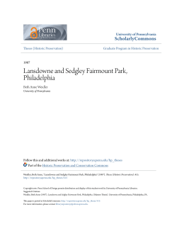 Lansdowne and Sedgley Fairmount Park, Philadelphia