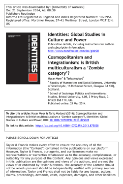 Cosmopolitanism and integrationism: is British multiculturalism a