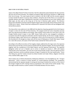 BRIEF STORY OF ERTUĞRUL FRIGATE Japan is the oldest friend