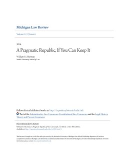 A Pragmatic Republic, If You Can Keep It