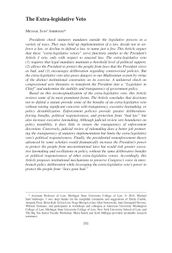 The Extra-legislative Veto - The Georgetown Law Journal
