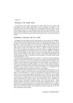 Chapter 15 Hydrology of the Atlantic Ocean The hydrology of the