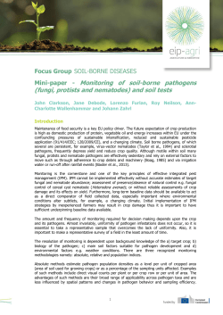 Mini-paper - Monitoring of soil-borne pathogens (fungi, protists and