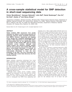cross-sample statistical model for SNP detection in short