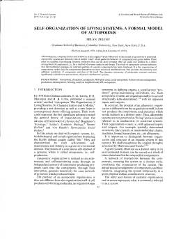 SELF-ORGANIZATION OF LIVING SYSTEMS: A FORMAL MODEL