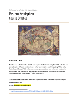 Eastern Hemisphere Course Syllabus