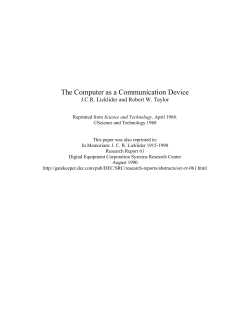 The Computer as a Communication Device