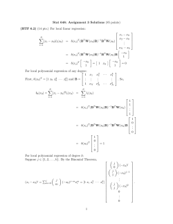 Stat 648: Assignment 3 Solutions (85 points)