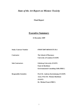 State of the Art Report on Mixture Toxicity