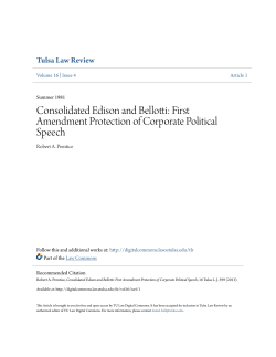 First Amendment Protection of Corporate Political Speech