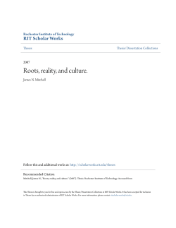 Roots, reality, and culture. - RIT Scholar Works