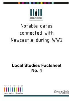 Notable dates connected with Newcastle during WW2