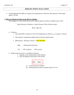 BOILING POINT ELEVATION