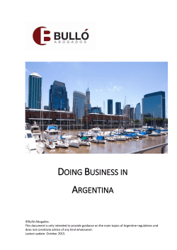 DOING BUSINESS IN ARGENTINA
