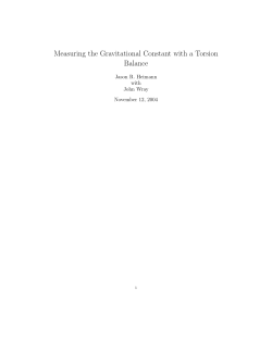 Measuring the Gravitational Constant with a Torsion Balance
