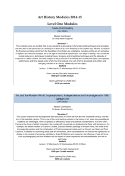 Art History Modules 2014