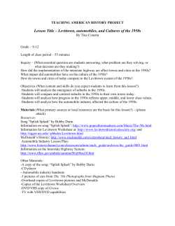 Levittown, automobiles, and Cultures of the 1950s