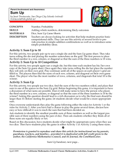 Sum Up - California Mathematics Council